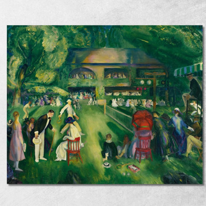 Tennis A Newport George Wesley Bellows gwb58 quadro stampato su tela