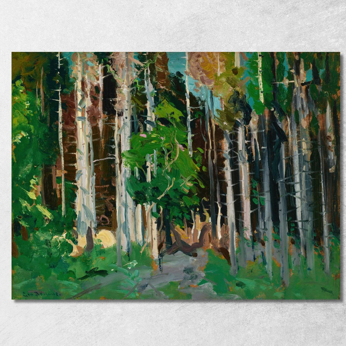 Attraverso Gli Alberi Monhegan Island Maine George Wesley Bellows gwb76 quadro stampato su tela Attraverso Gli Alberi Monhegan Island Maine George Wesley Bellows gwb76 quadro stampato su tela