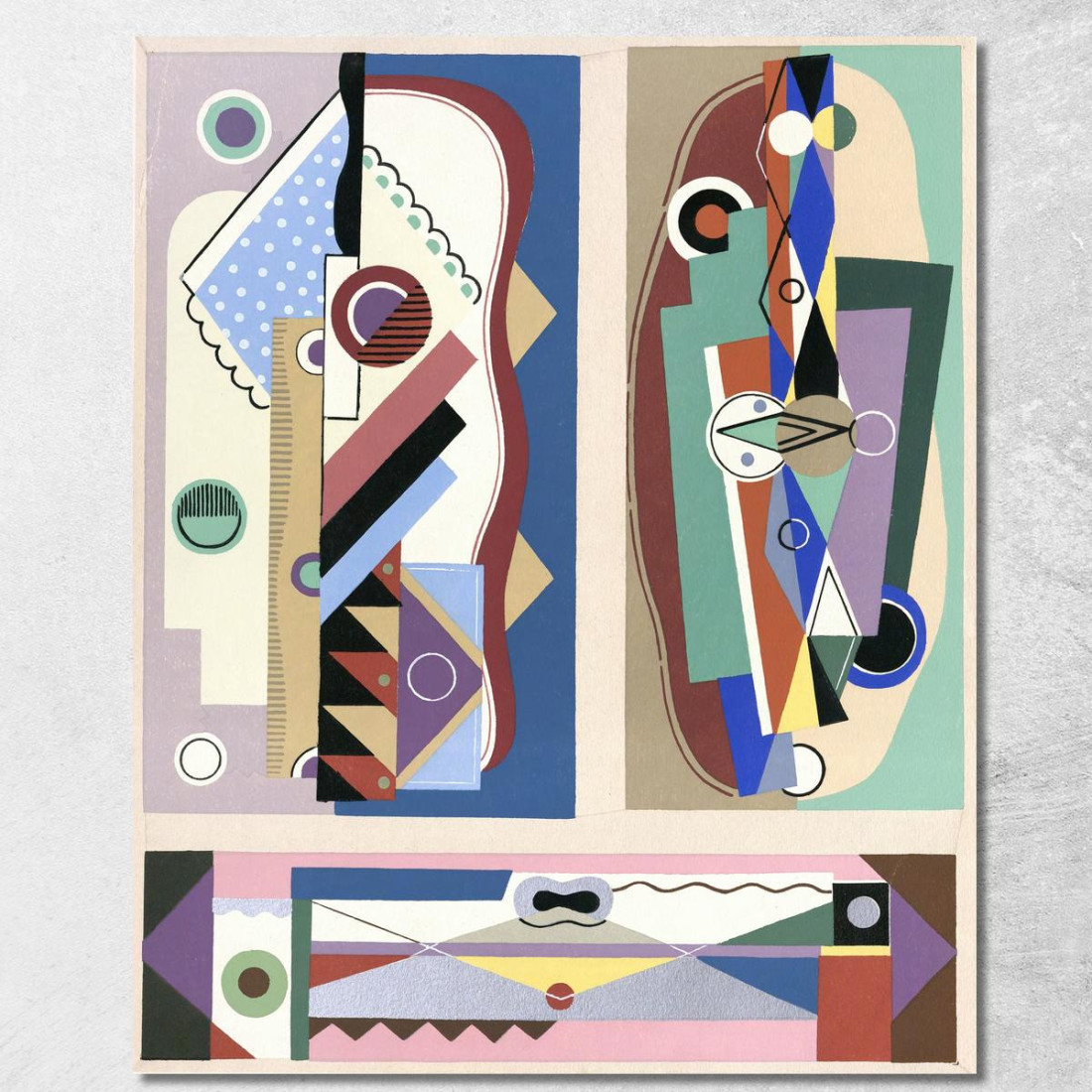 Collezione Decori E Colori Pl.17 Georges Valmier gvl18 quadro stampato su tela Collezione Decori E Colori Pl.17 Georges Valmier gvl18 quadro stampato su tela