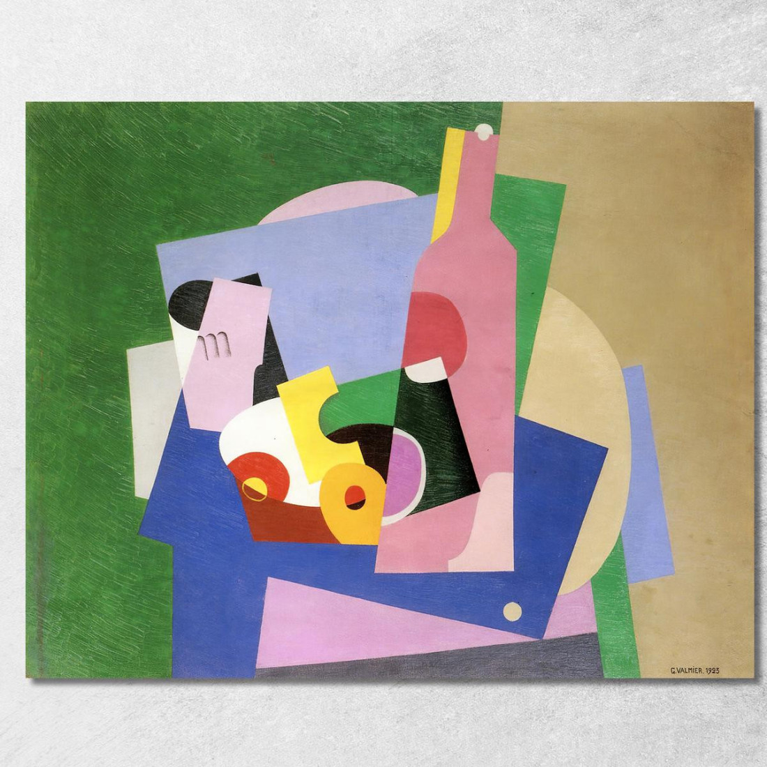 Natura Morta Con Bottiglia Georges Valmier gvl66 quadro stampato su tela Natura Morta Con Bottiglia Georges Valmier gvl66 quadro stampato su tela