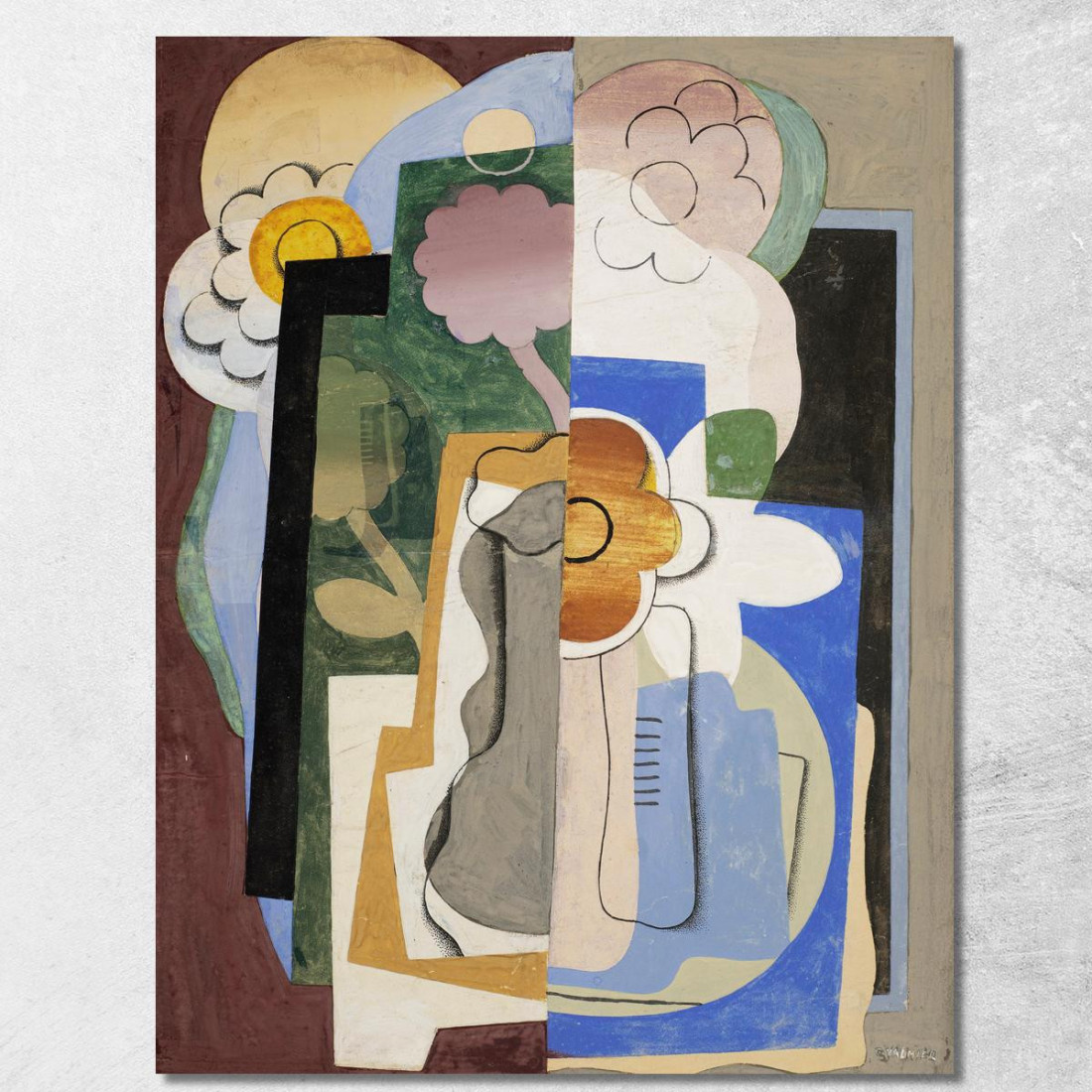 Vaso Di Fiori Georges Valmier gvl74 quadro stampato su tela Vaso Di Fiori Georges Valmier gvl74 quadro stampato su tela
