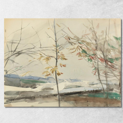 Paesaggio Autunnale Con Alberi Giovanni Boldini gbd6 quadro stampato su tela