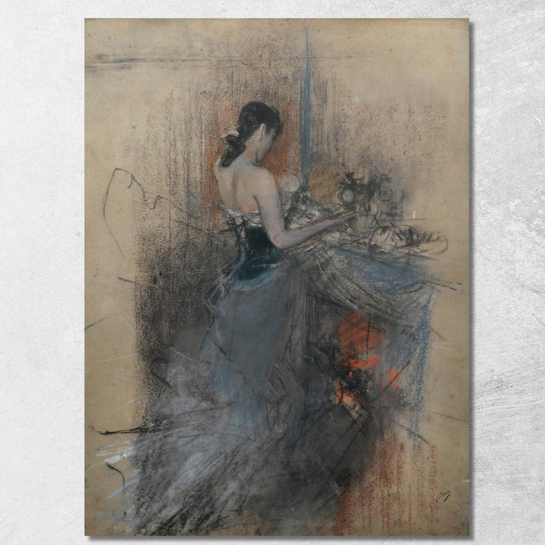 Accanto Al Fuoco Giovanni Boldini gbd10 quadro stampato su tela Accanto Al Fuoco Giovanni Boldini gbd10 quadro stampato su tela