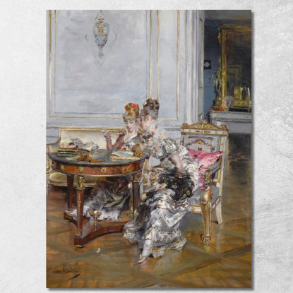 Confidenze Giovanni Boldini gbd14 quadro stampato su tela