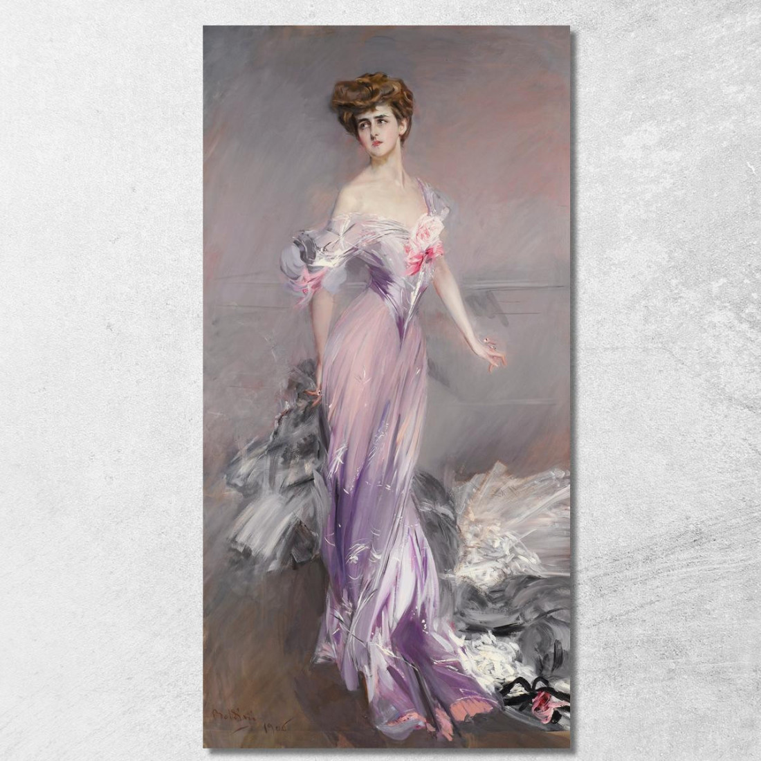 Ritratto Della Signora Howard-Johnston Giovanni Boldini gbd69 quadro stampato su tela Ritratto Della Signora Howard-Johnston Giovanni Boldini gbd69 quadro stampato su tela