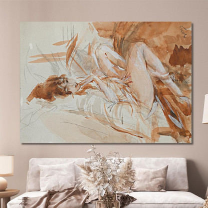 Signora Sdraiata Giovanni Boldini gbd74 quadro stampato su tela