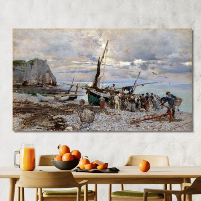 Ritorno Dei Pescherecci Étretat Giovanni Boldini gbd76 quadro stampato su tela