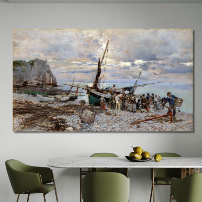 Ritorno Dei Pescherecci Étretat Giovanni Boldini gbd76 quadro stampato su tela