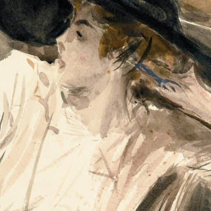 Giovane Donna Che Indossa Un Grande Cappello Giovanni Boldini gbd94 quadro stampato su tela