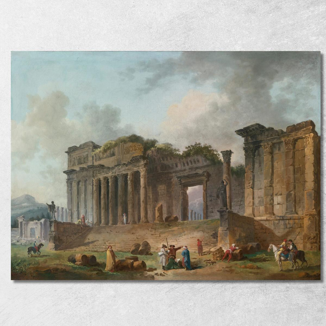 Un Capriccio Architettonico Con Un Artista Che Disegna In Primo Piano Hubert Robert hrb18 quadro stampato su tela Un Capriccio Architettonico Con Un Artista Che Disegna In Primo Piano Hubert Robert hrb18 quadro stampato su tela