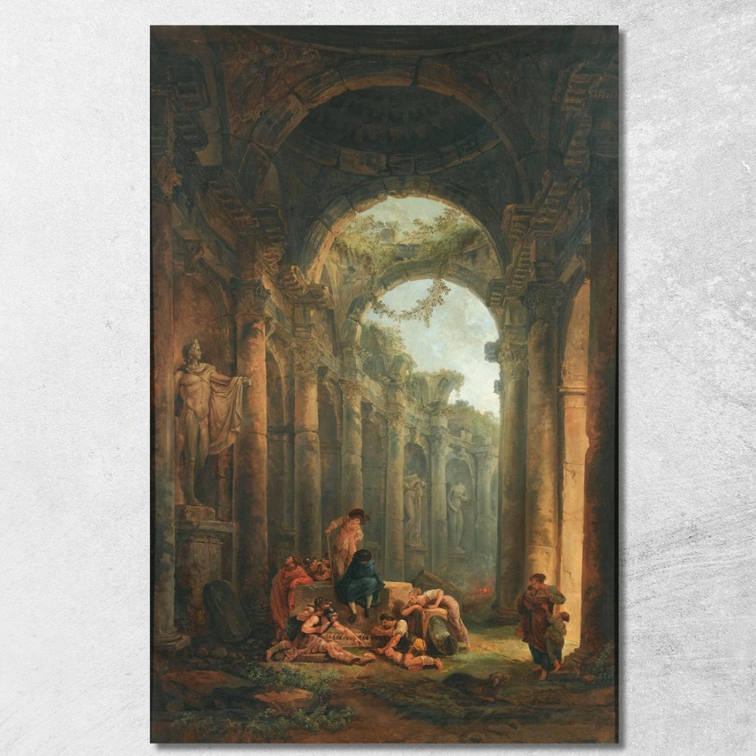 Rovine Classiche Con Soldati Che Giocano D'Azzardo Hubert Robert hrb29 quadro stampato su tela Rovine Classiche Con Soldati Che Giocano D'Azzardo Hubert Robert hrb29 quadro stampato su tela
