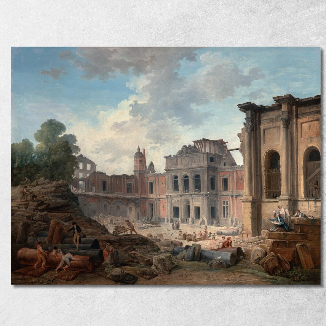 Demolizione Del Castello Di Meudon Hubert Robert hrb31 quadro stampato su tela Demolizione Del Castello Di Meudon Hubert Robert hrb31 quadro stampato su tela