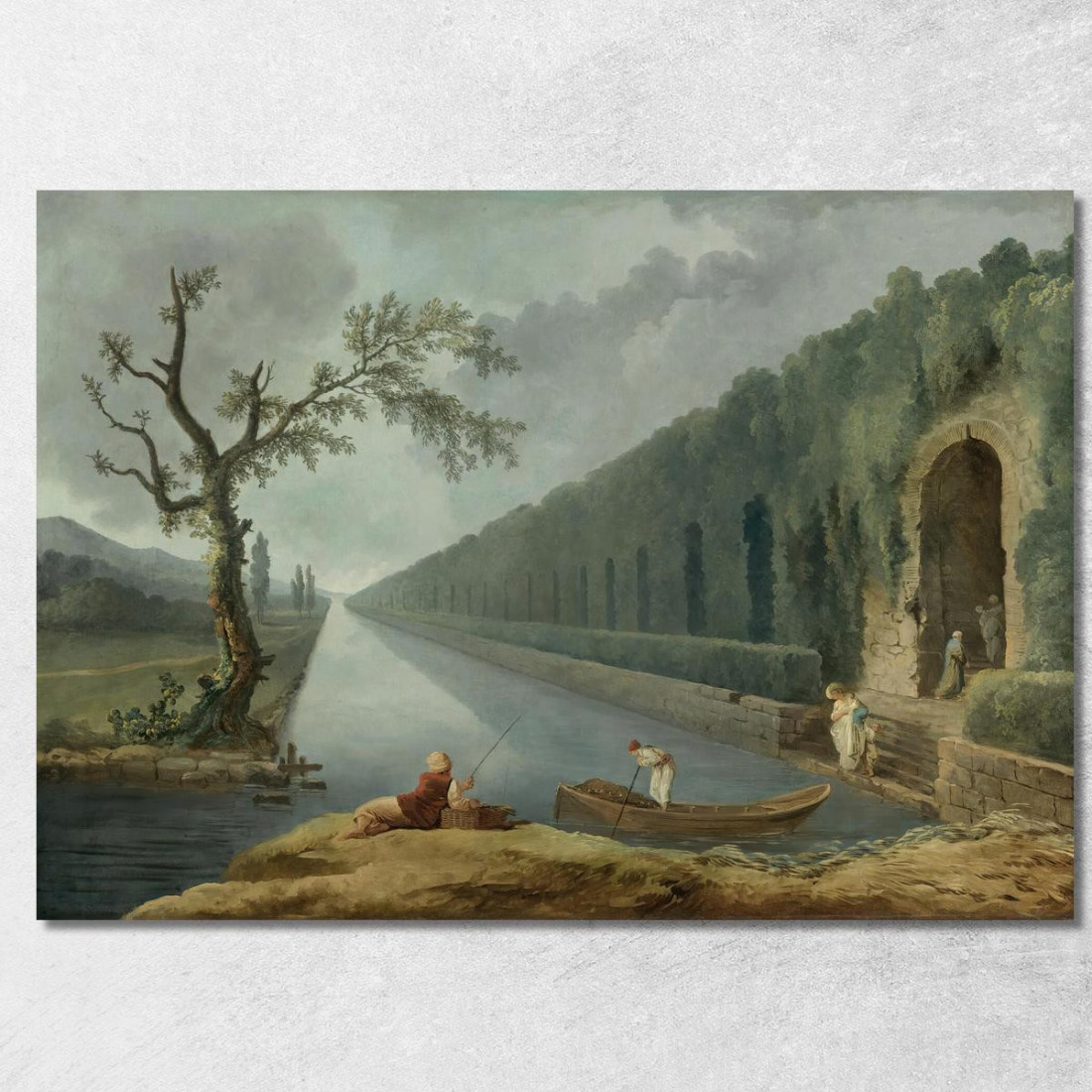 Scena Di Giardino Con Un Canale Hubert Robert hrb39 quadro stampato su tela Scena Di Giardino Con Un Canale Hubert Robert hrb39 quadro stampato su tela