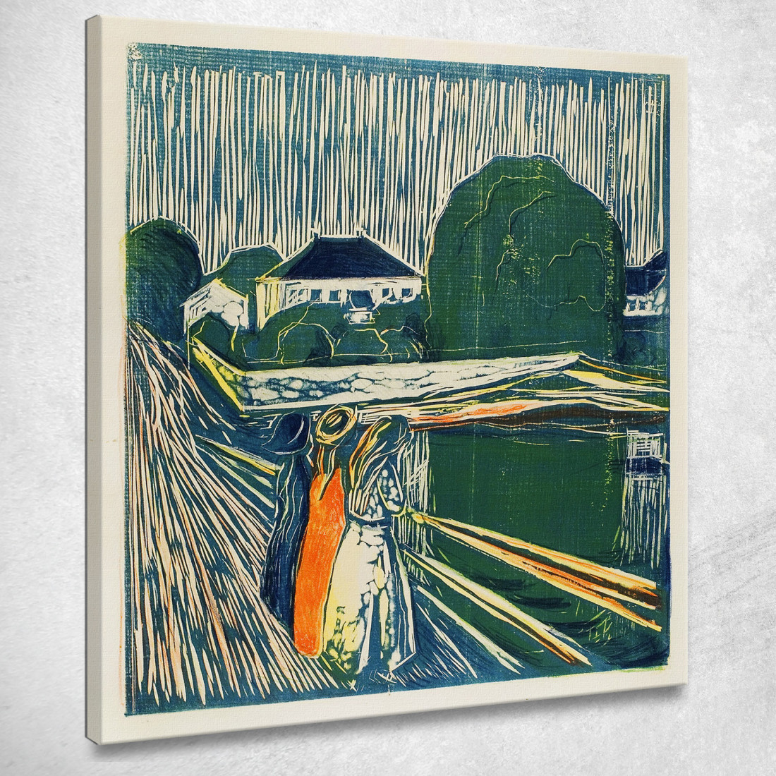 Le Ragazze Sul Ponte 1918 Edvard Munch em327 quadro stampato su tela Le Ragazze Sul Ponte 1918 Edvard Munch em327 quadro stampato su tela