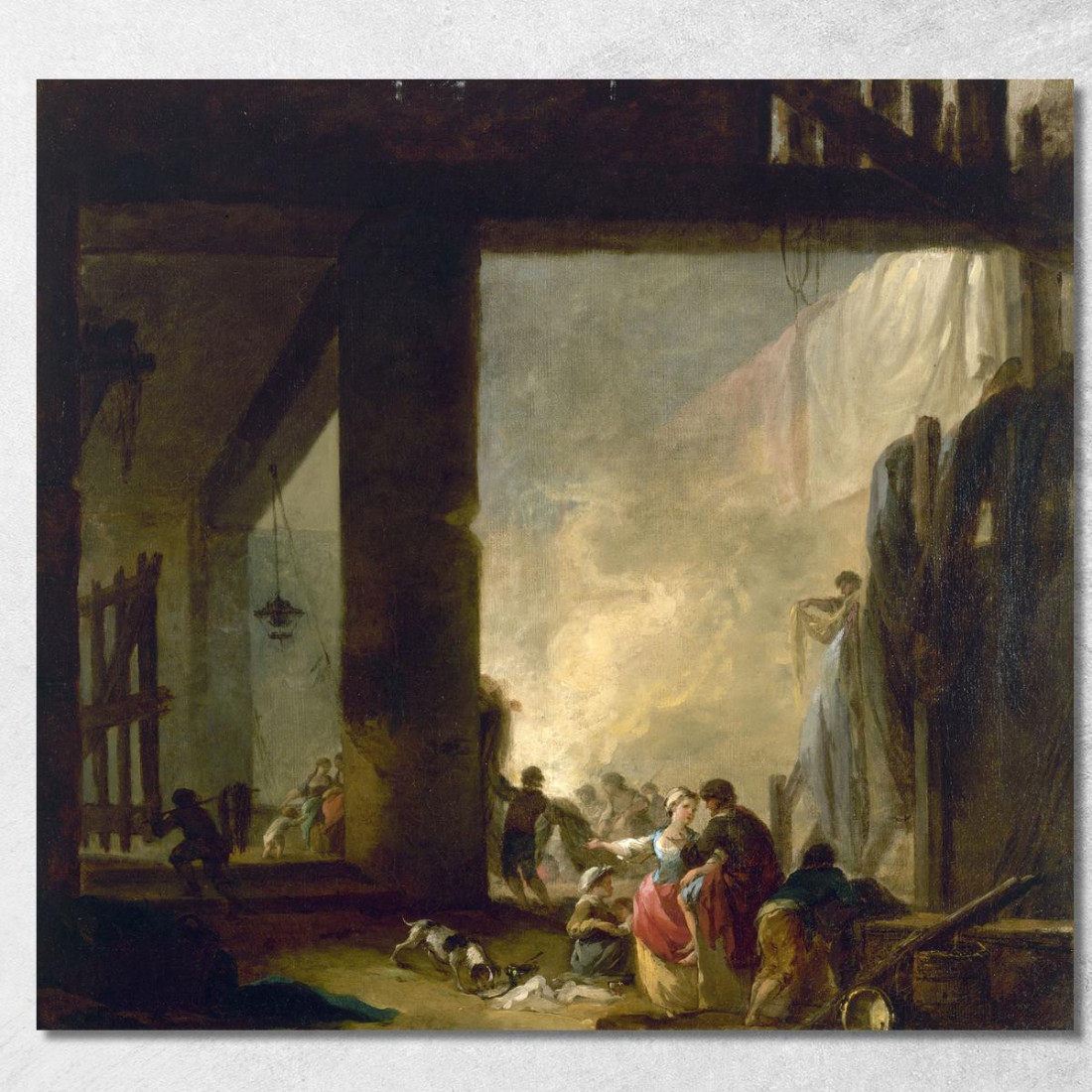 Lavanderia Hubert Robert hrb46 quadro stampato su tela Lavanderia Hubert Robert hrb46 quadro stampato su tela