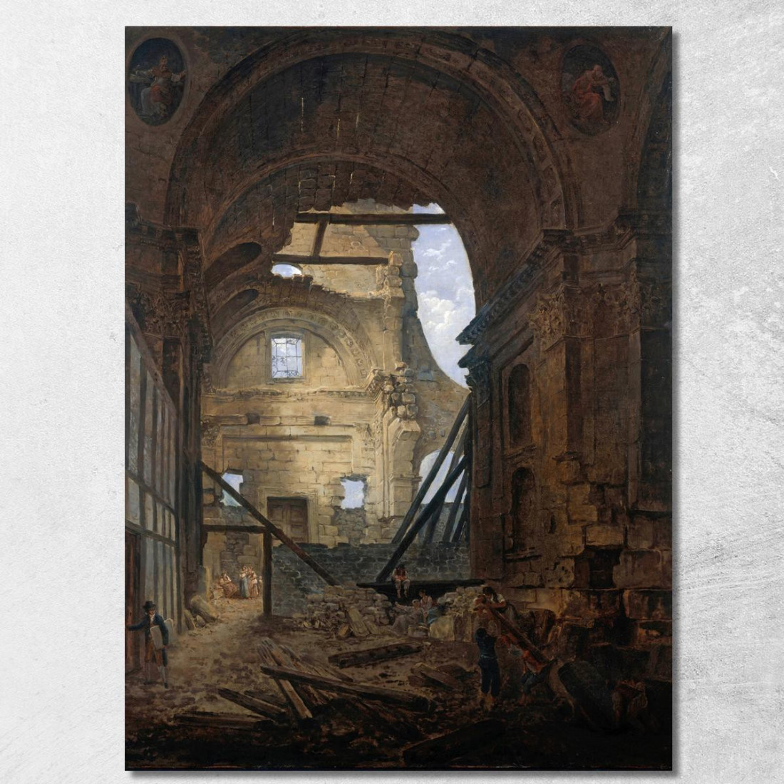 La Cappella Della Sorbona Con La Volta Della Navata Crollata Hubert Robert hrb49 quadro stampato su tela La Cappella Della Sorbona Con La Volta Della Navata Crollata Hubert Robert hrb49 quadro stampato su tela