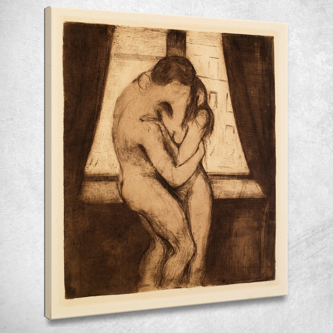 Il Bacio 2 Edvard Munch em331 quadro stampato su tela Il Bacio 2 Edvard Munch em331 quadro stampato su tela