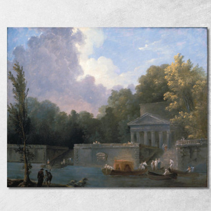 Scena Del Parco Hubert Robert hrb76 quadro stampato su tela