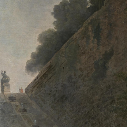 Scala E Fontana Nel Parco Di Una Villa Romana Hubert Robert hrb89 quadro stampato su tela