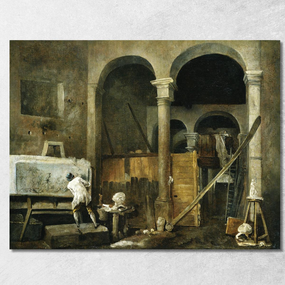 Lo Studio Dell'Artista Hubert Robert hrb90 quadro stampato su tela Lo Studio Dell'Artista Hubert Robert hrb90 quadro stampato su tela