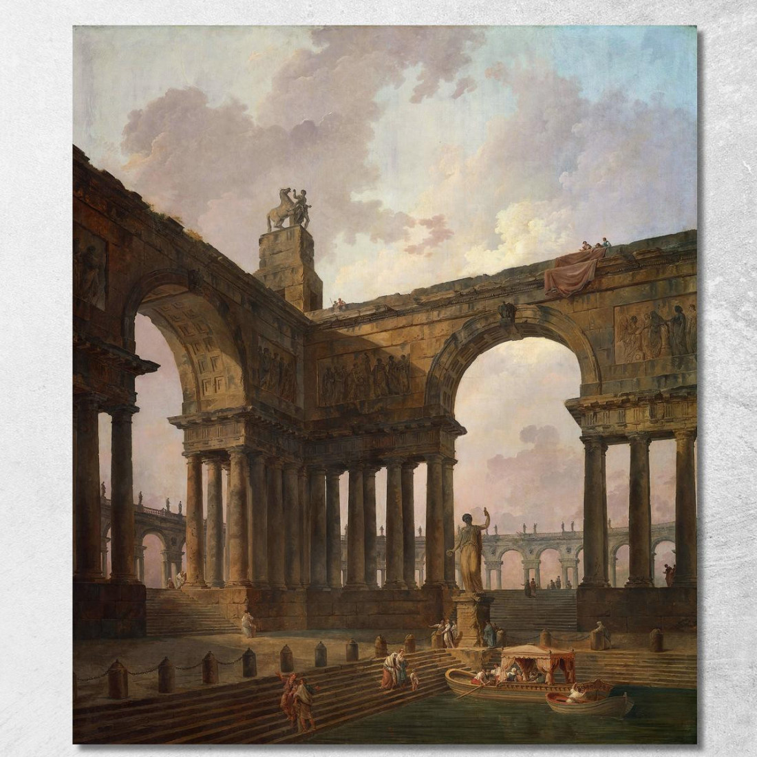 Il Luogo Di Atterraggio Hubert Robert hrb102 quadro stampato su tela Il Luogo Di Atterraggio Hubert Robert hrb102 quadro stampato su tela
