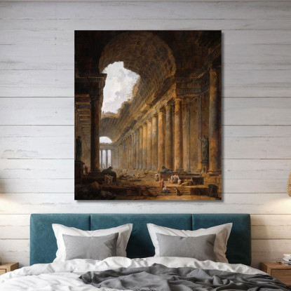 Il Vecchio Tempio Hubert Robert hrb106 quadro stampato su tela
