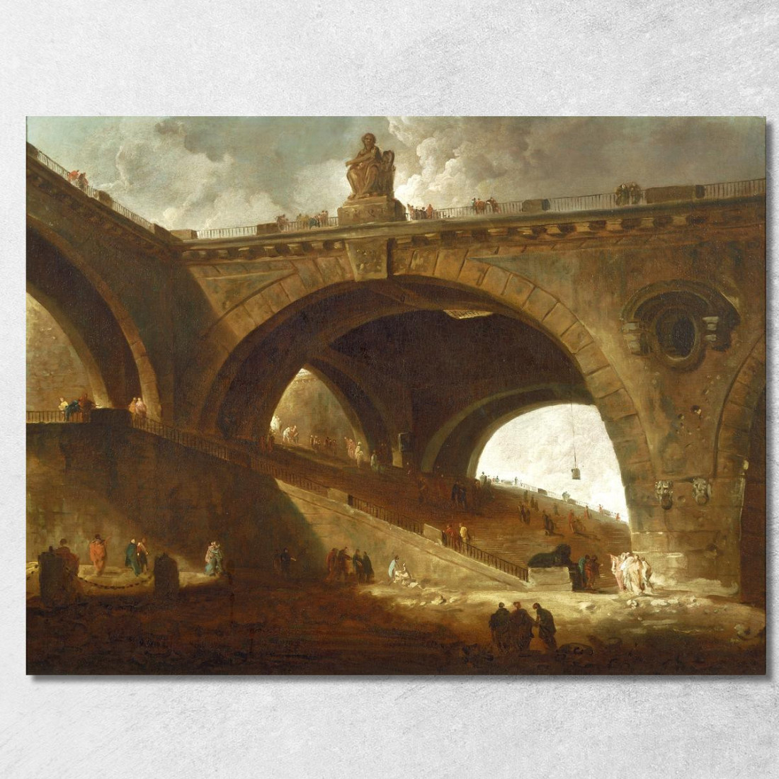 Il Ponte Vecchio Hubert Robert hrb107 quadro stampato su tela Il Ponte Vecchio Hubert Robert hrb107 quadro stampato su tela