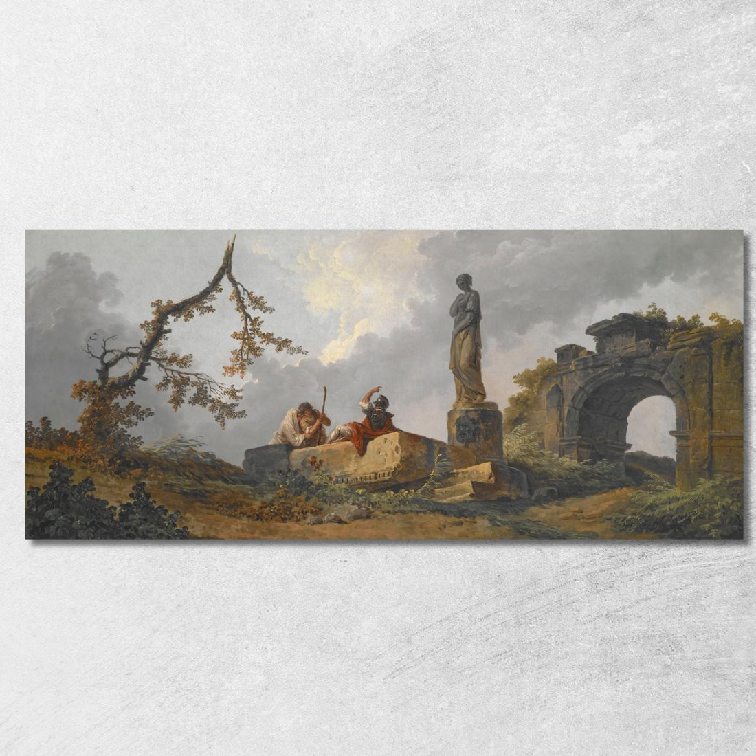 La Statua Hubert Robert hrb115 quadro stampato su tela La Statua Hubert Robert hrb115 quadro stampato su tela