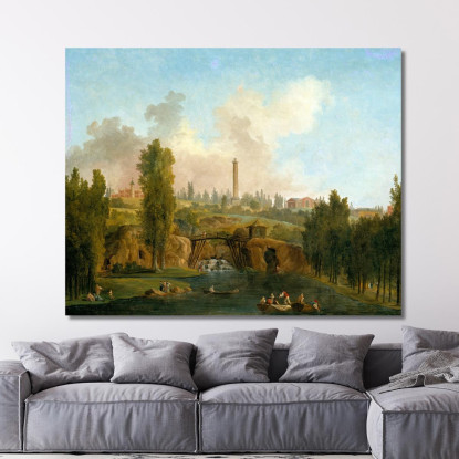 Vista Del Parco Di Méréville Hubert Robert hrb123 quadro stampato su tela