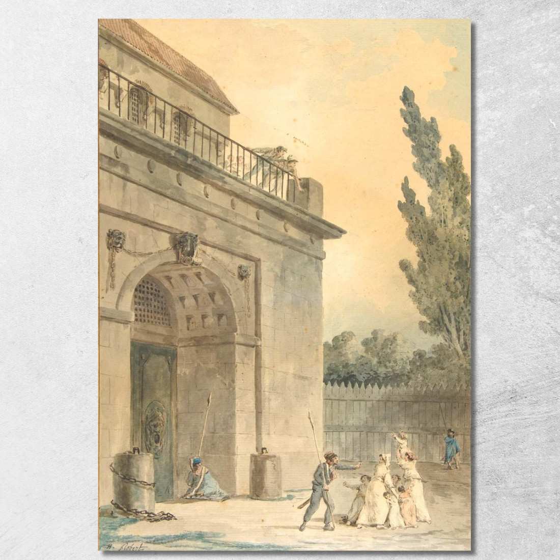 Visitatori Che Lasciano Una Prigione Hubert Robert hrb125 quadro stampato su tela Visitatori Che Lasciano Una Prigione Hubert Robert hrb125 quadro stampato su tela