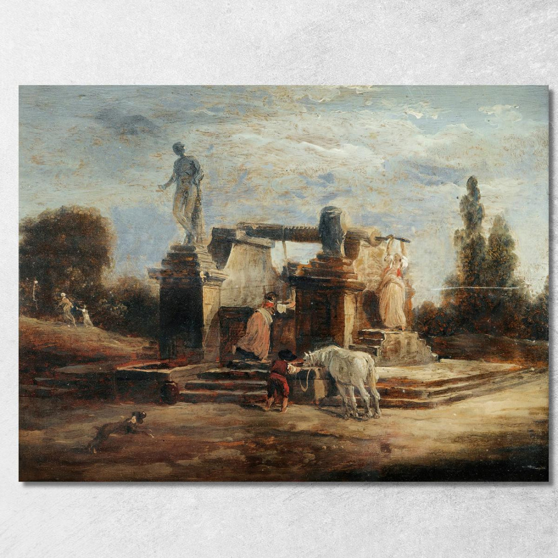 Lavandaie Alla Fontana Hubert Robert hrb130 quadro stampato su tela Lavandaie Alla Fontana Hubert Robert hrb130 quadro stampato su tela