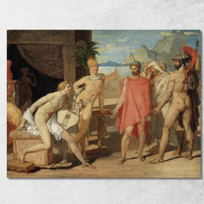 Achille Riceve Nella Sua Tenda Gli Inviati Di Agamennone Jean Auguste Dominique Ingres jad2 quadro stampato su tela