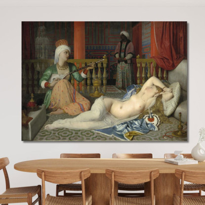 Odalisca Schiava Ed Eunuco Jean Auguste Dominique Ingres jad24 quadro stampato su tela