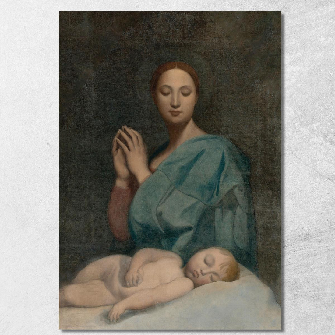 La Vergine Con Il Bambino Gesù Addormentato Jean Auguste Dominique Ingres jad49 quadro stampato su tela