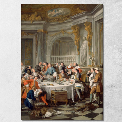 Il Pranzo Con Le Ostriche Jean-François de Troy jft12 quadro stampato su tela