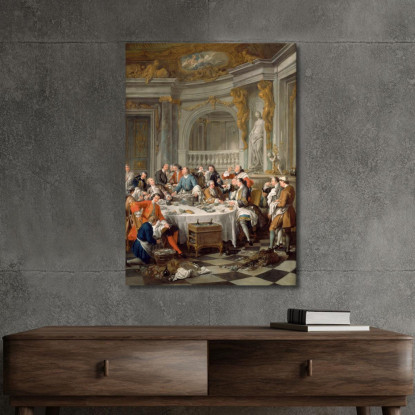 Il Pranzo Con Le Ostriche Jean-François de Troy jft12 quadro stampato su tela