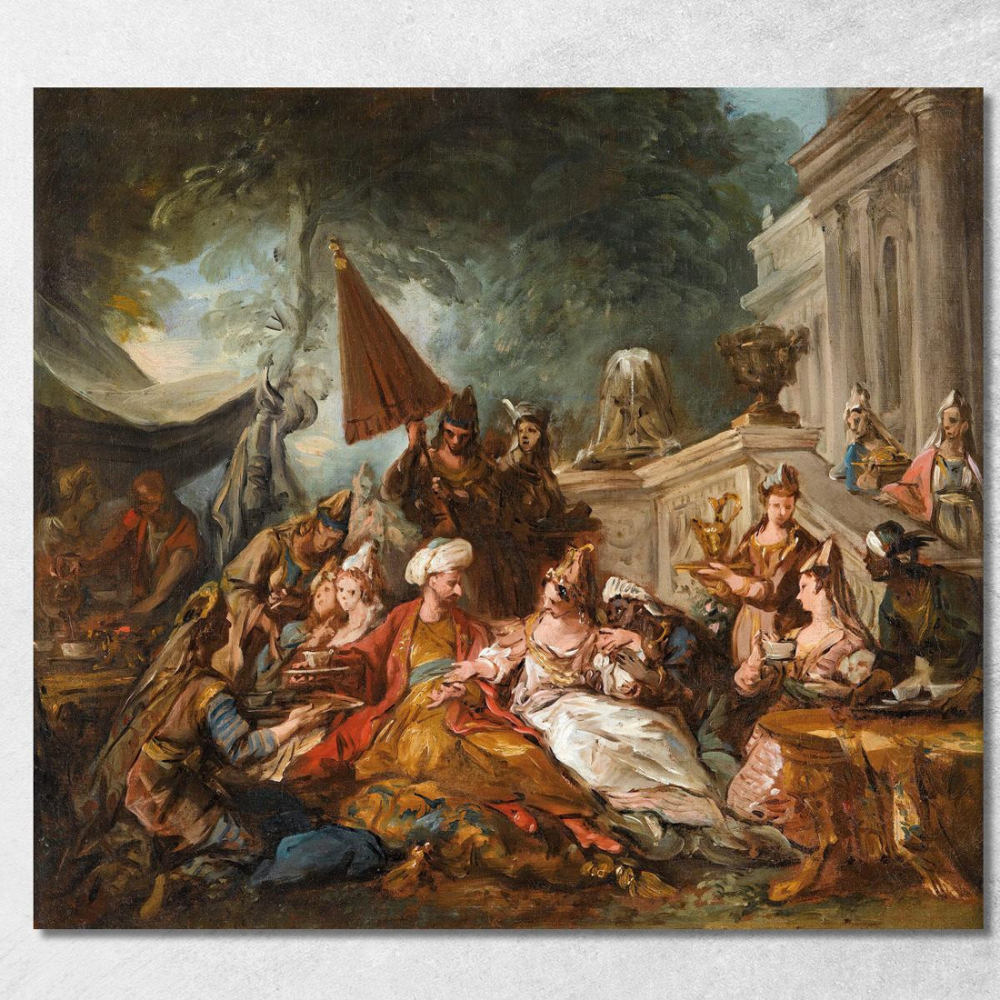 Scena Orientale O Il Banchetto Di Ester Jean-François de Troy jft16 quadro stampato su tela Scena Orientale O Il Banchetto Di Ester Jean-François de Troy jft16 quadro stampato su tela