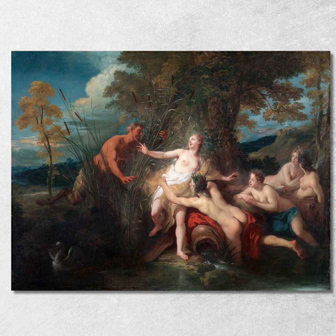 Pan E Siringa Jean-François de Troy jft18 quadro stampato su tela Pan E Siringa Jean-François de Troy jft18 quadro stampato su tela