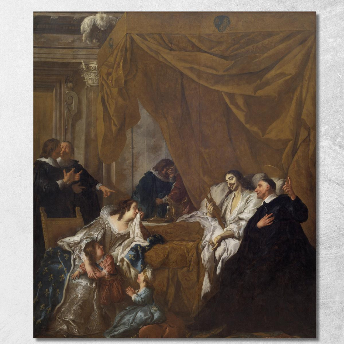 San Vincenzo De' Paoli Al Letto Di Morte Di Luigi Xiii Jean-François de Troy jft27 quadro stampato su tela San Vincenzo De' Paoli Al Letto Di Morte Di Luigi Xiii Jean-François de Troy jft27 quadro stampato su tela