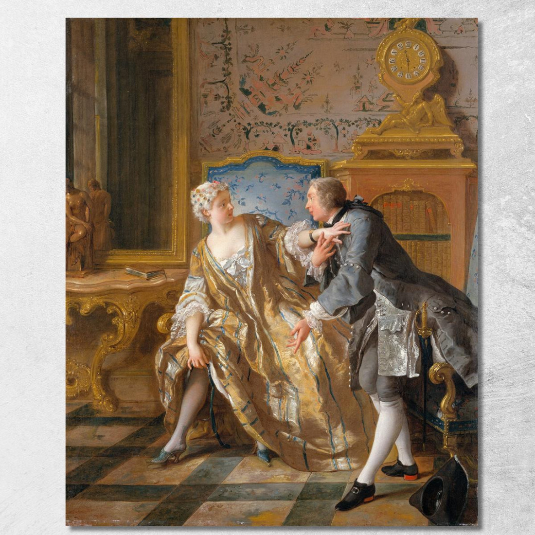 La Giarrettiera Jean-François de Troy jft32 quadro stampato su tela La Giarrettiera Jean-François de Troy jft32 quadro stampato su tela