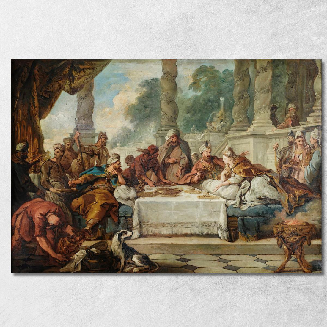 Il Pasto Di Ester E Assuero Jean-François de Troy jft36 quadro stampato su tela Il Pasto Di Ester E Assuero Jean-François de Troy jft36 quadro stampato su tela