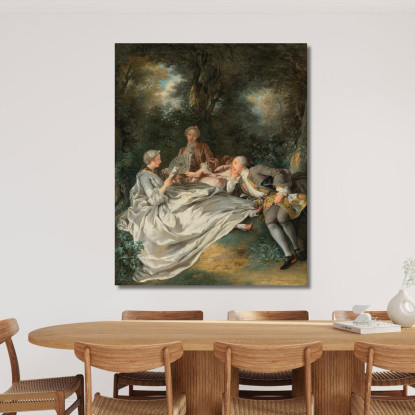 La Festa Della Lettura Jean-François de Troy jft37 quadro stampato su tela