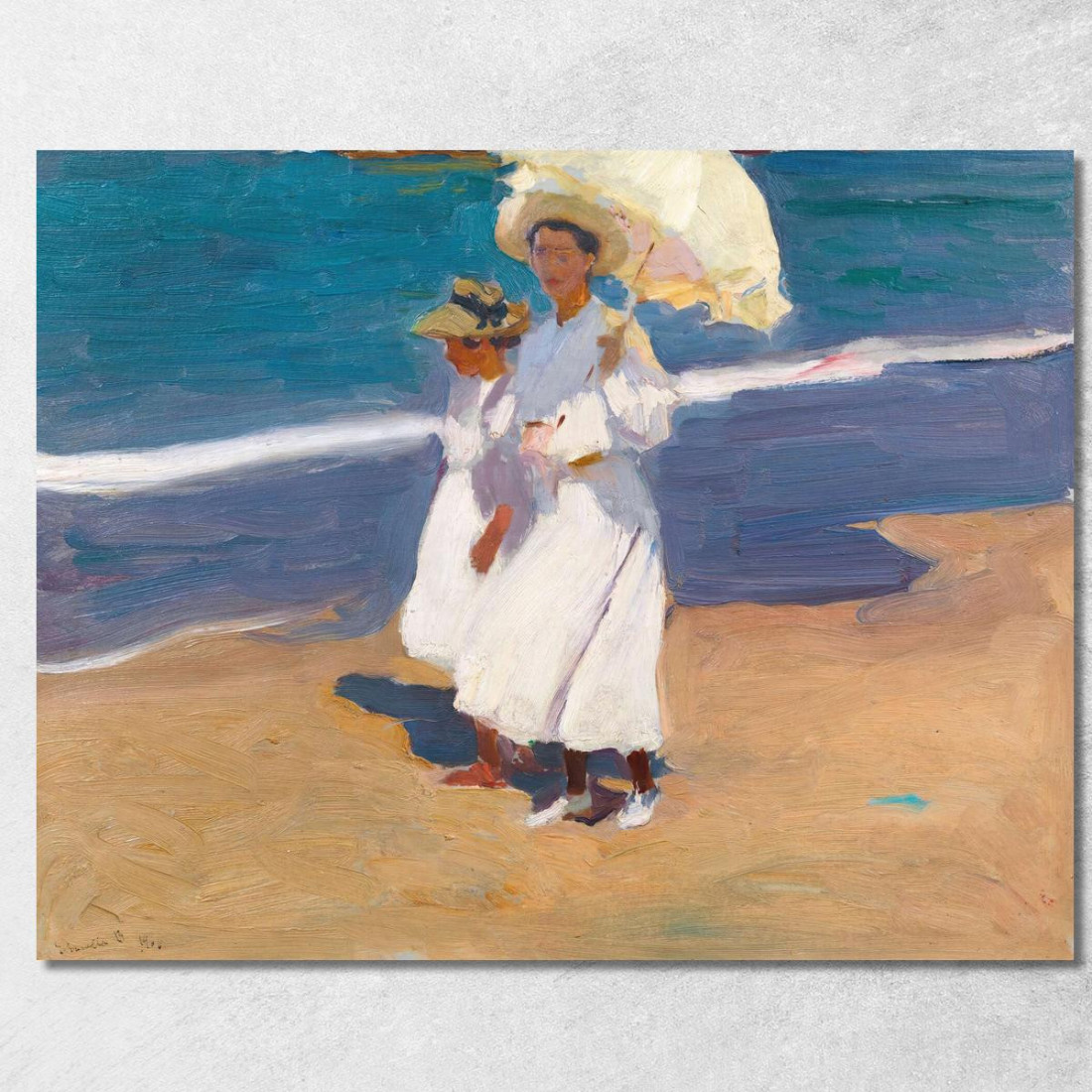 In Riva Al Mare Joaquín Sorolla jsr13 quadro stampato su tela