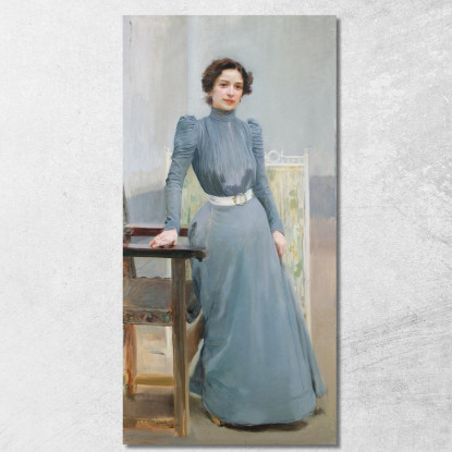 Clotilde In Un Abito Grigio Clotilde In Un Abito Grigio Joaquín Sorolla jsr21 quadro stampato su tela