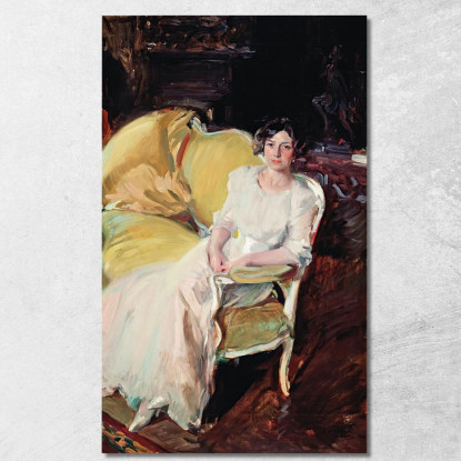 Clotilde Seduta Sul Divano Joaquín Sorolla jsr24 quadro stampato su tela