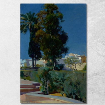 Angolo Del Giardino Alcazar Siviglia Joaquín Sorolla jsr25 quadro stampato su tela