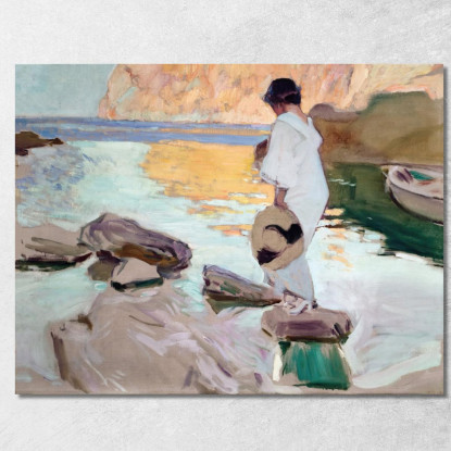 Elena A Cala De San Vicente Joaquín Sorolla jsr31 quadro stampato su tela