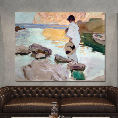 Elena A Cala De San Vicente Joaquín Sorolla jsr31 quadro stampato su tela