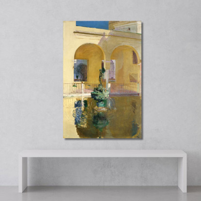 Stagno Di Carlo V Alcázar Di Siviglia Joaquín Sorolla jsr36 quadro stampato su tela