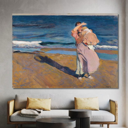 Pescatrice Con Suo Figlio Joaquín Sorolla jsr40 quadro stampato su tela